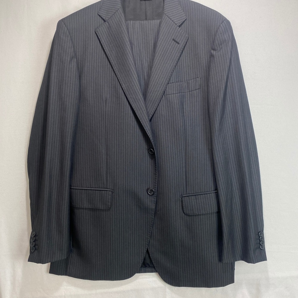 Tonino Lamborghini Mens 100% Wool Pinstripe Suit Made in Italy Gray Size‎ 52 42R